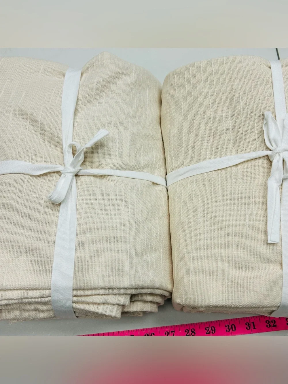 QUINCE Set Of 2 48x96 Cotton Slub Blackout Curtains Natural 0754